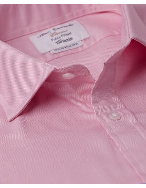 Fitted Plain Pink Luxury Twill Shirt
