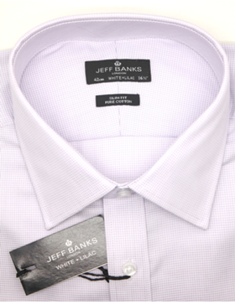 Jeff Banks Big and tall lilac textured tailored fit shirt