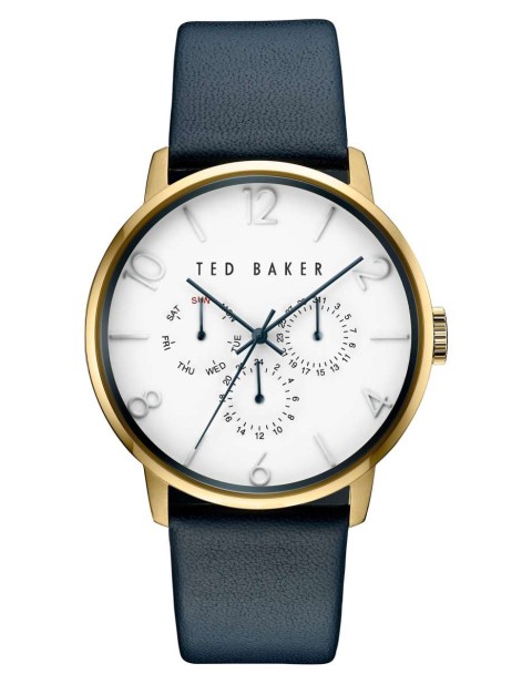 Ted Baker Multifunction Leather Strap Watch, 42mm