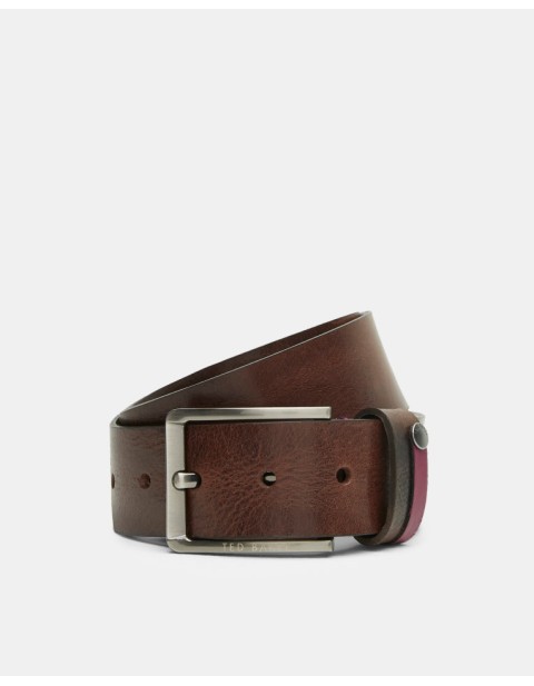 TED BAKER KEEPSAK Contrast detail leather belt 