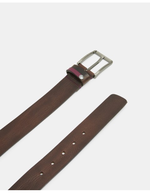 TED BAKER KEEPSAK Contrast detail leather belt 